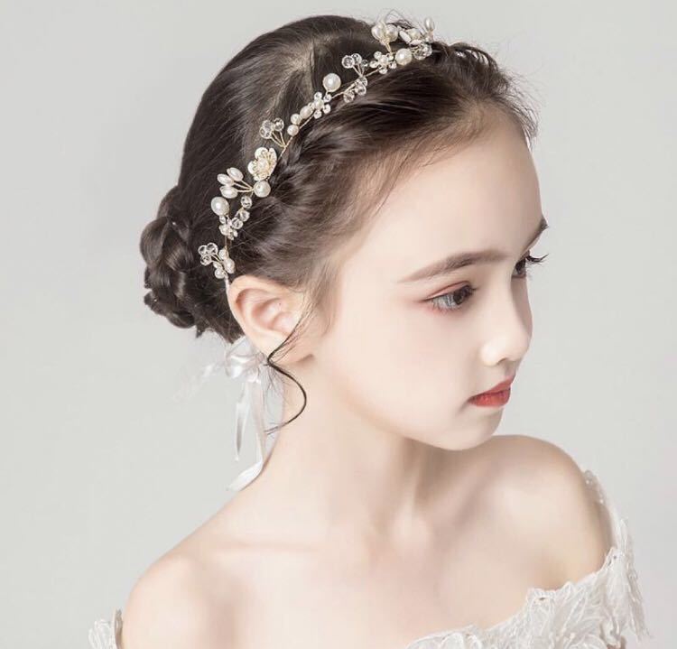  hair ornament head dress hair accessory flower wedding pearl presentation graduation ceremony .. type girl Kirakira flower .... new goods wedding Katyusha 