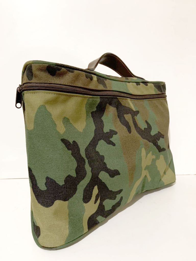 Herve chapelier L be car pelie pouch bag nylon leather rare camouflage military handbag camouflage briefcase 