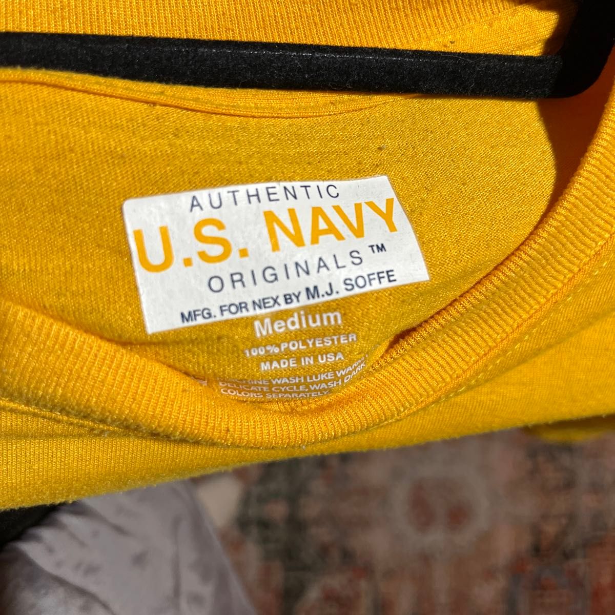 USA製 米軍仕様 U.S.NAVY トレーニング用 Tシャツ ロンT イエロー Mサイズ　アメリカ古着