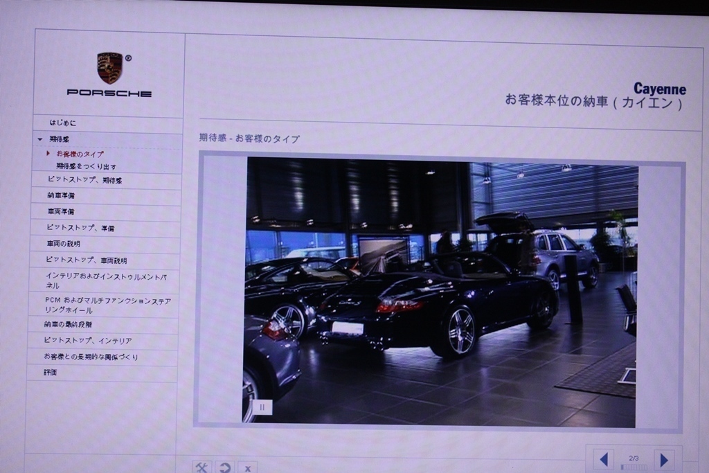 ★2007年発行 ポルシェ純正DVD-ROM Cayenne Customer-oriented Vehicle Delivery カイエン納車時のセールス対応手法の解説(内部資料)_画像8