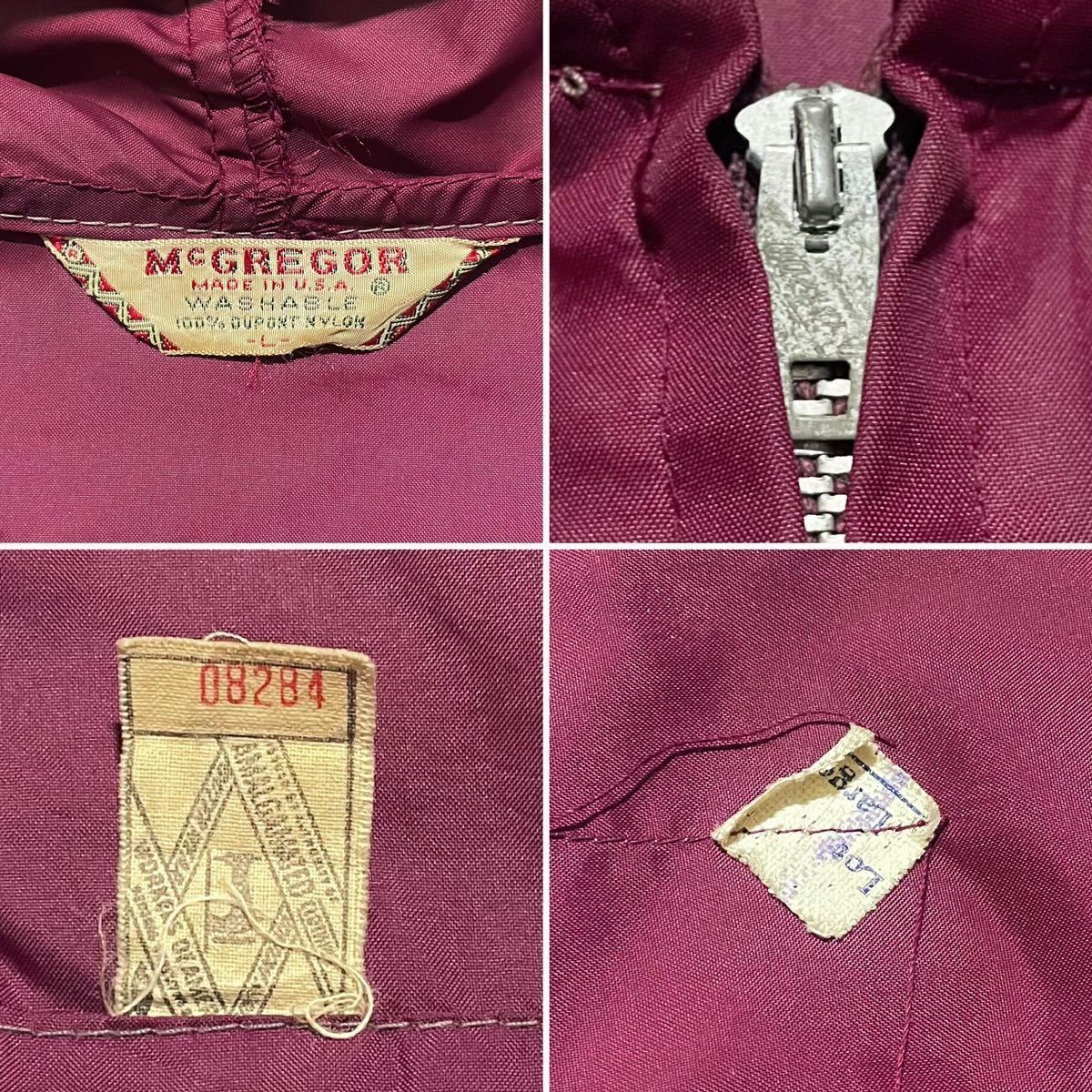 レア【1960's USA製 McGREGOR ナイロン アノラックパーカー L レア【1960's USA製 McGREGOR ナイロン アノラックパーカー L