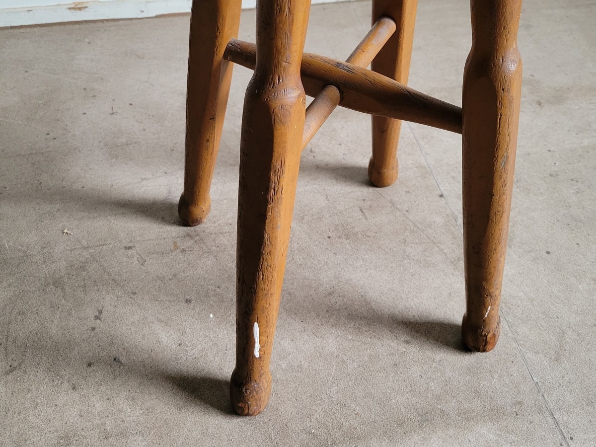丸椅子 スツール 花台 木製 アンティーク ヴィンテージ 古道具 チェア レトロ 昭和レトロ_画像5