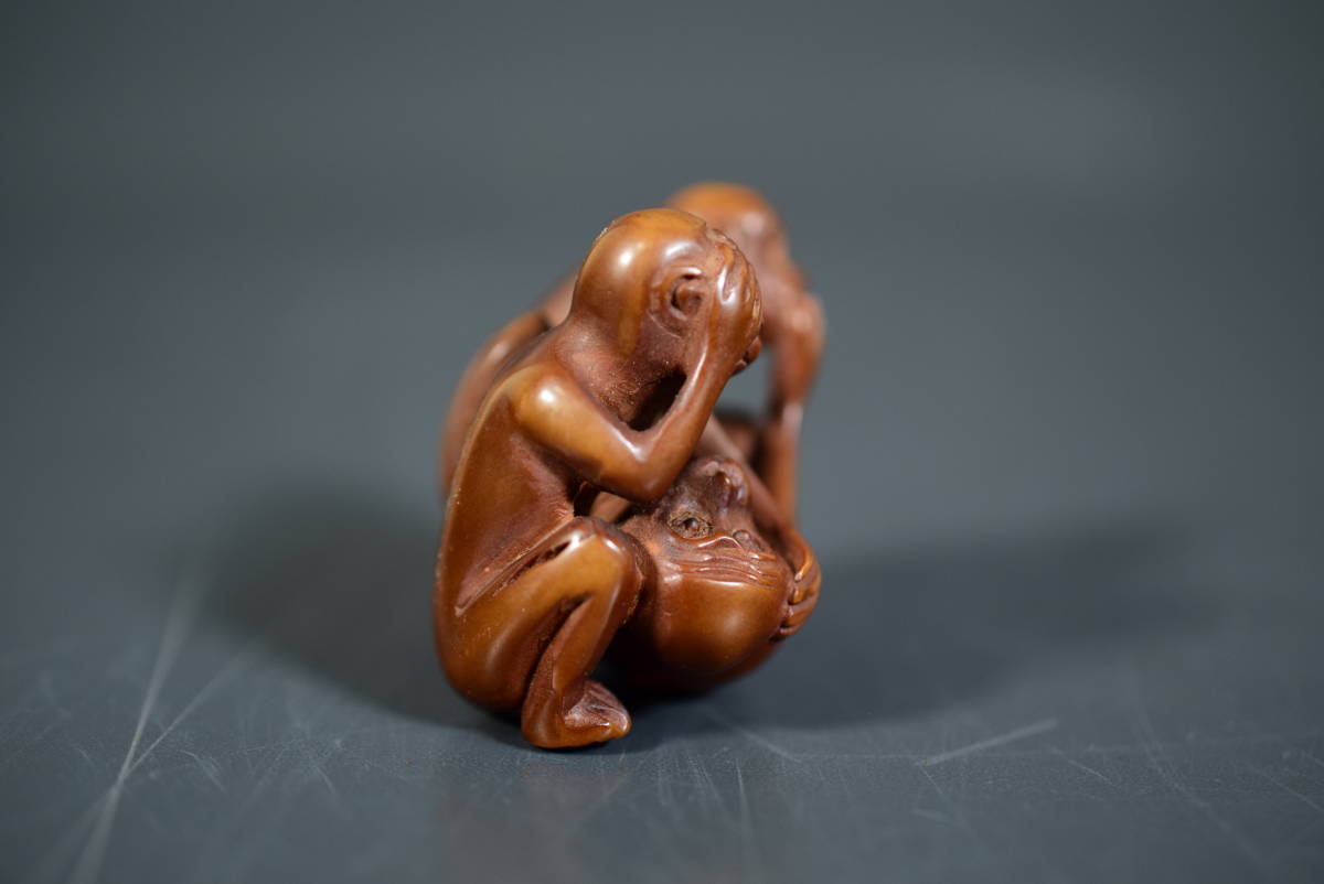 [ peace ](8425) collector discharge goods era old work era sculpture netsuke ... thing seal case 