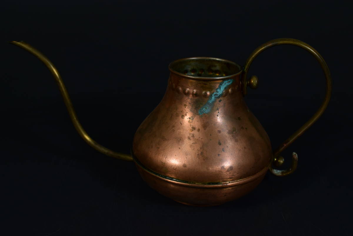 【和】(8500)　時代古作　銅製手付水注　薬缶　アンティーク