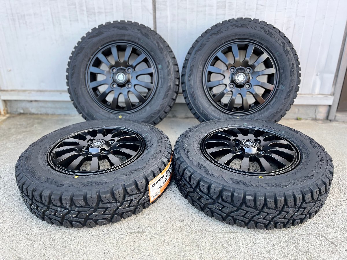 N-VAN アクティ タイヤホイールセット 新品4本セット TOYO オープンカントリーRT 145/80R12 MUD-Xⅱ 12インチ_画像3