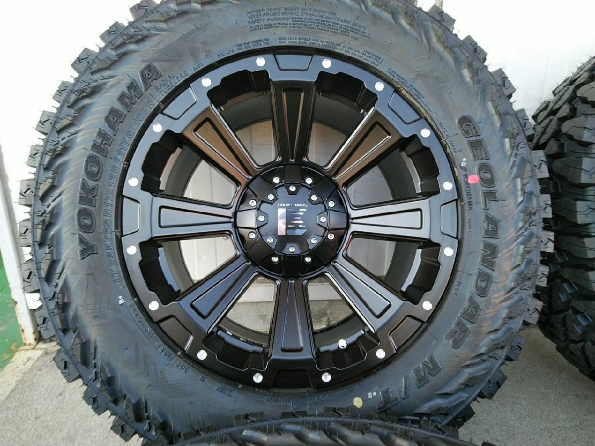 プラド ハイラックス サーフ ヨコハマ ジオランダー MT 265/70R17 265/65R17 LEXXEL DeathRock 17インチタイヤホイールセット_画像6