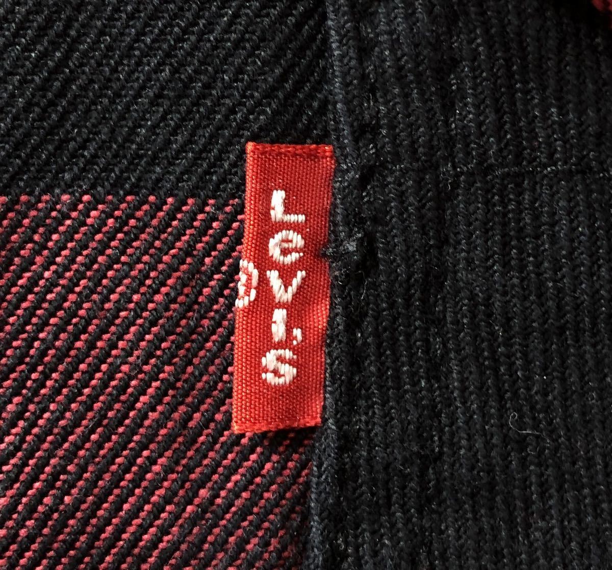 ● LEVI'S リーバイス ● RED TAB ロゴ ラベル バッファロー チェック柄 ネルシャツ ブラック×レッド L_画像5