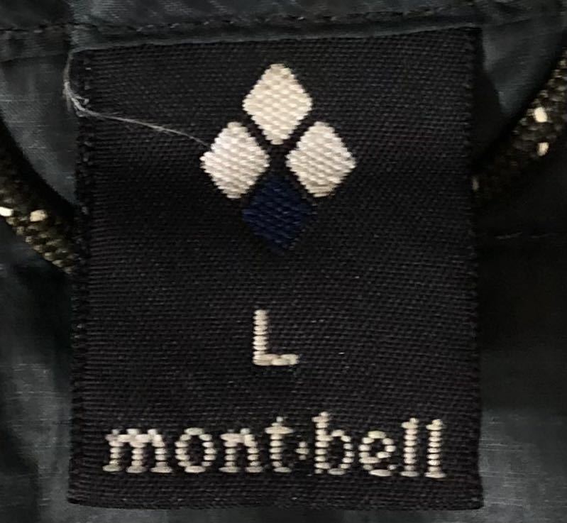 ■ mont-bell モンベル ■ ロゴ 刺繍 800FP スペリオダウン ラウンドネック ベスト ダークグリーン L_画像4