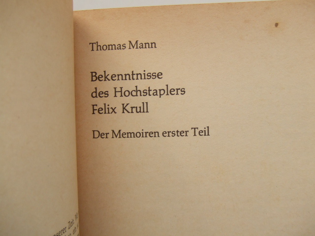 Bekenntnisse des Hoschstaplers Felix Krull by Thomas Mann ドイツ語 ペーパーバック洋書_画像2