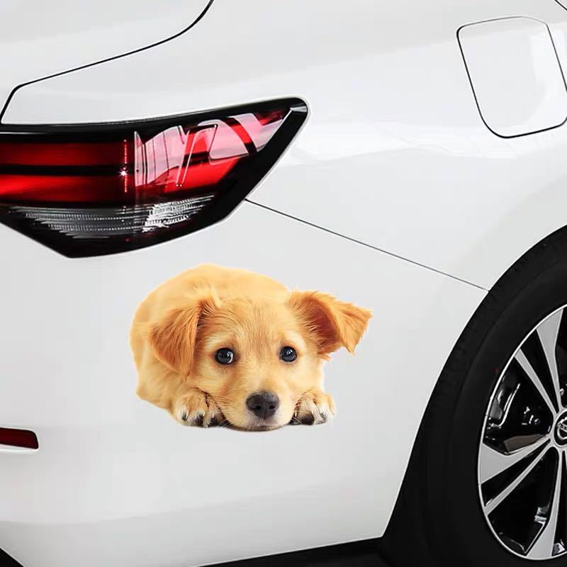 車用 おもしろ シール ステッカー カー用品 車用品 3D犬　可愛い_画像3