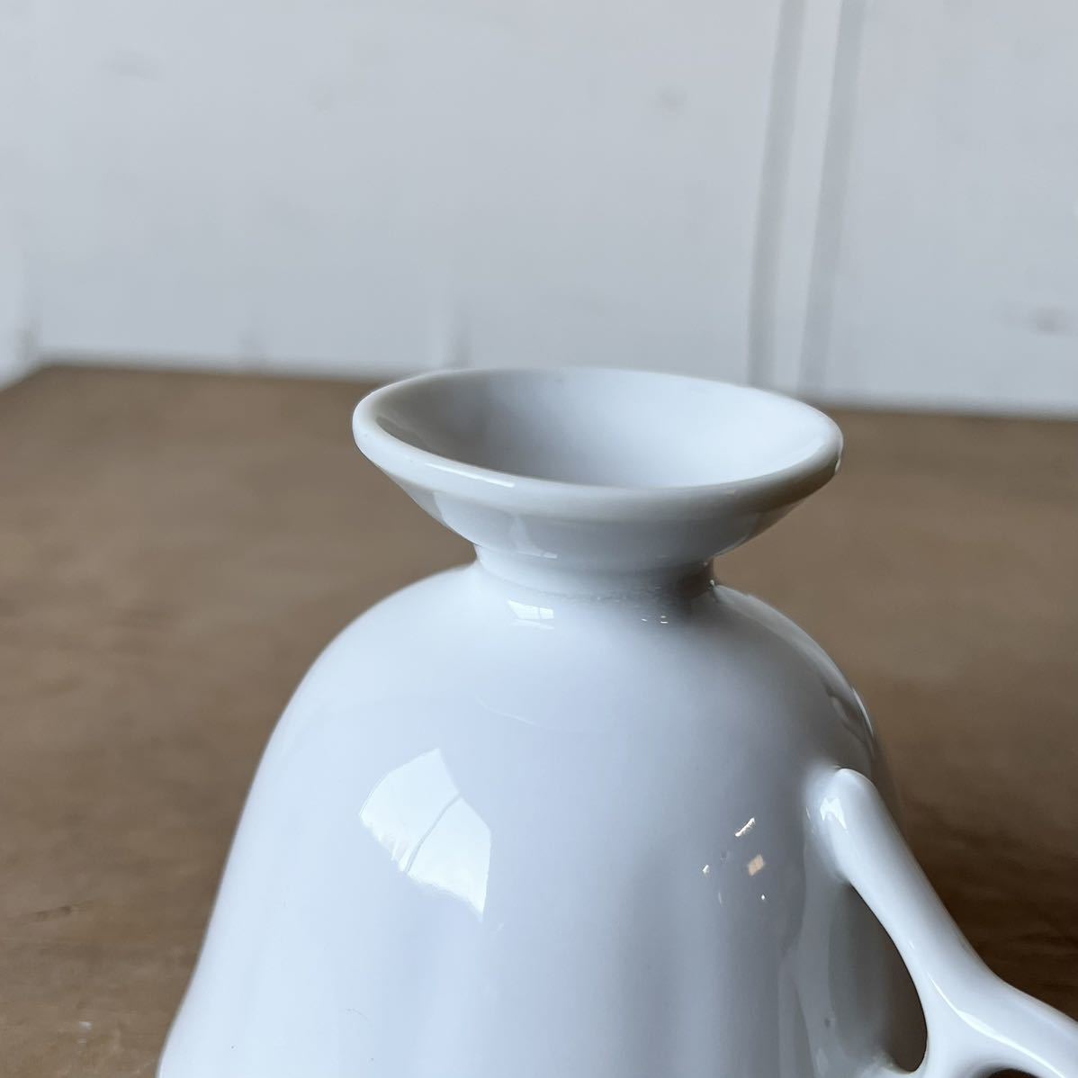 2個set 足付きカップ デットストック 白磁 陶器　検: マグカップ コーヒー 珈琲 ティーカップ デザートカップ カフェ レトロ ビンテージ_画像6