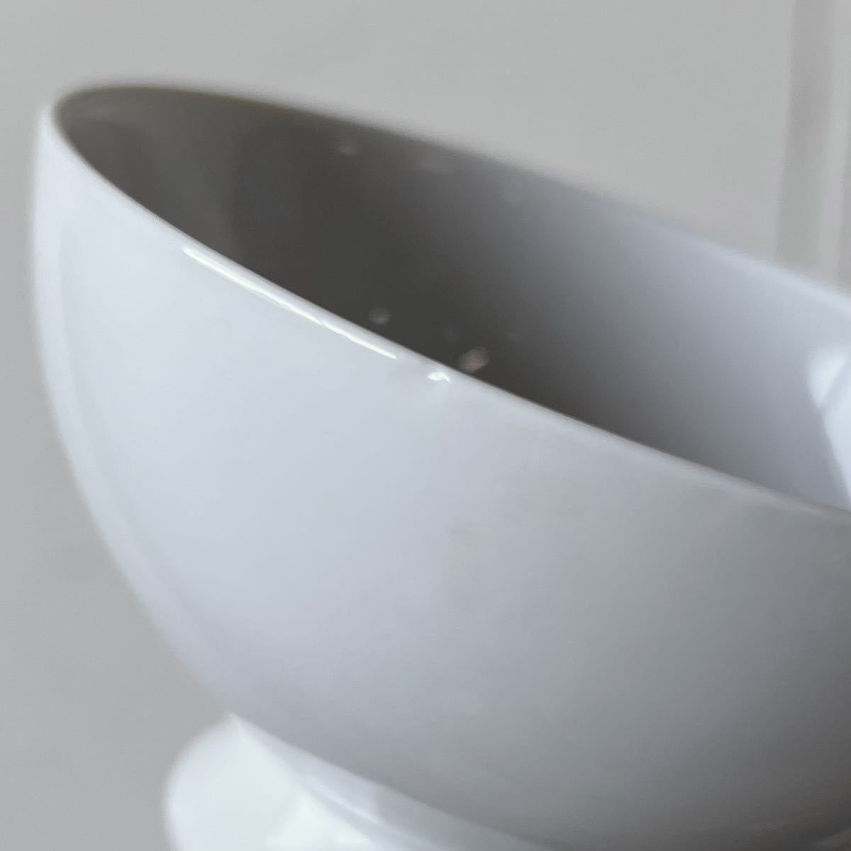 2個set 綺麗な形 ティー スープカップ デットストック 白磁 陶器　検: コーヒー フレンチ コース ビストロ カフェ レトロ ビンテージ_画像9