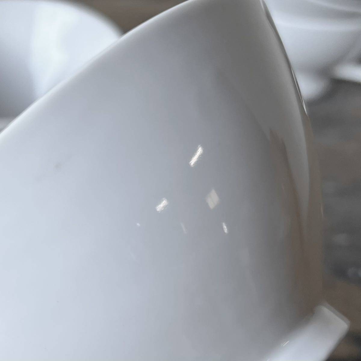 2個set シンプルカップ ティー スープ デットストック 白磁 陶器 検: スープカップ フレンチ コース ビストロ カフェ レトロ ビンテージの画像10