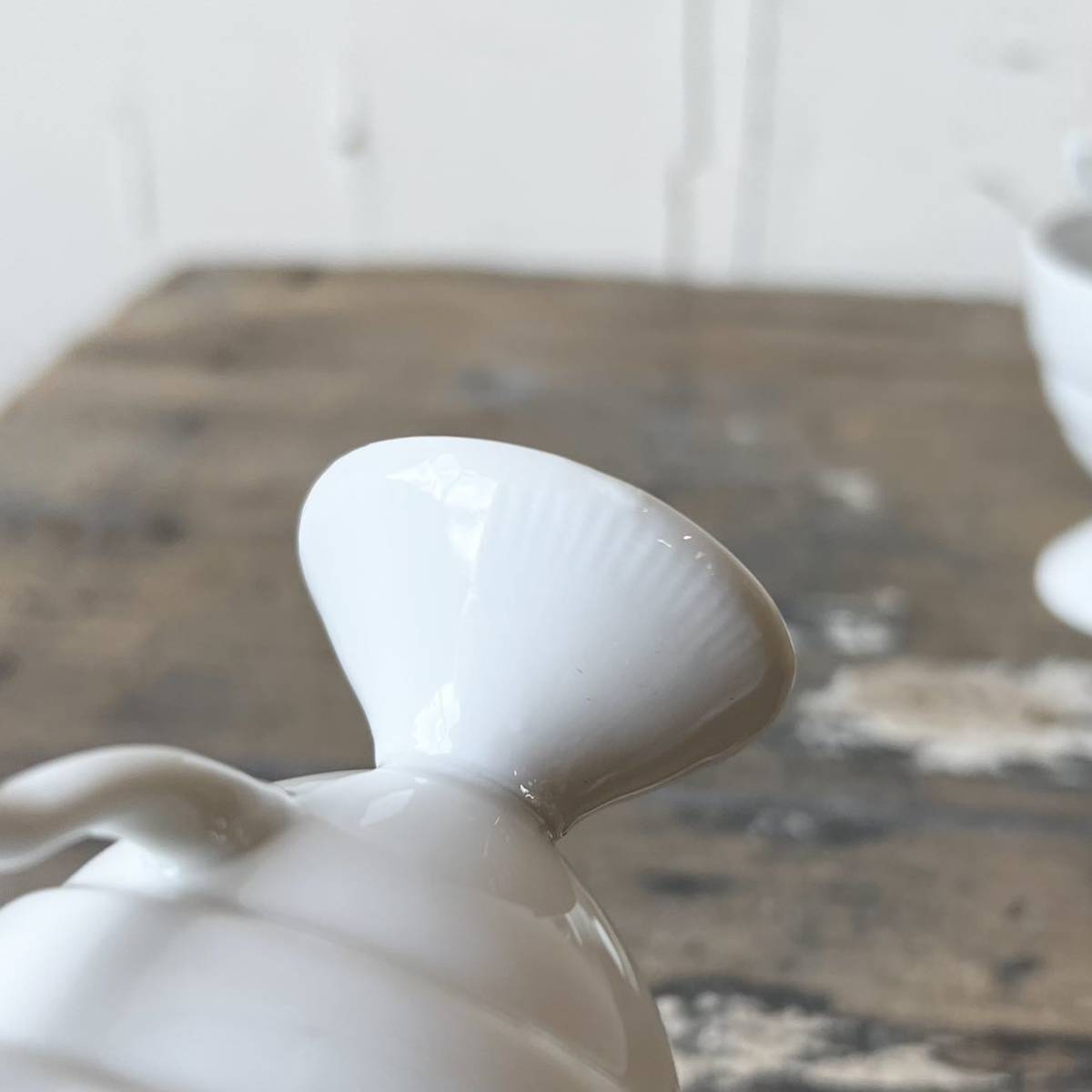 5個set 段々デミカップ デッドストック 白磁 陶器 検: ホワイト 白 コーヒー 珈琲 デザートカップ 喫茶 カフェ レトロ ビンテージの画像5