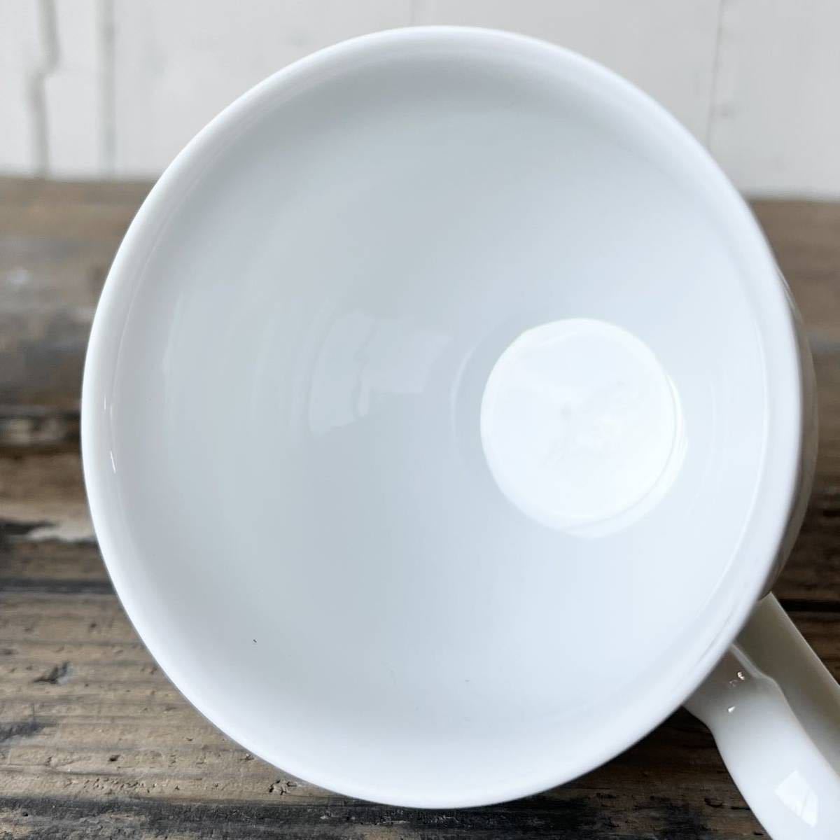 3個set ボタニカル柄のホワイトマグカップ デットスドック 白磁 陶器　検: コーヒー ティーカップ ケーキ レトロ ビンテージ アンティーク_画像8