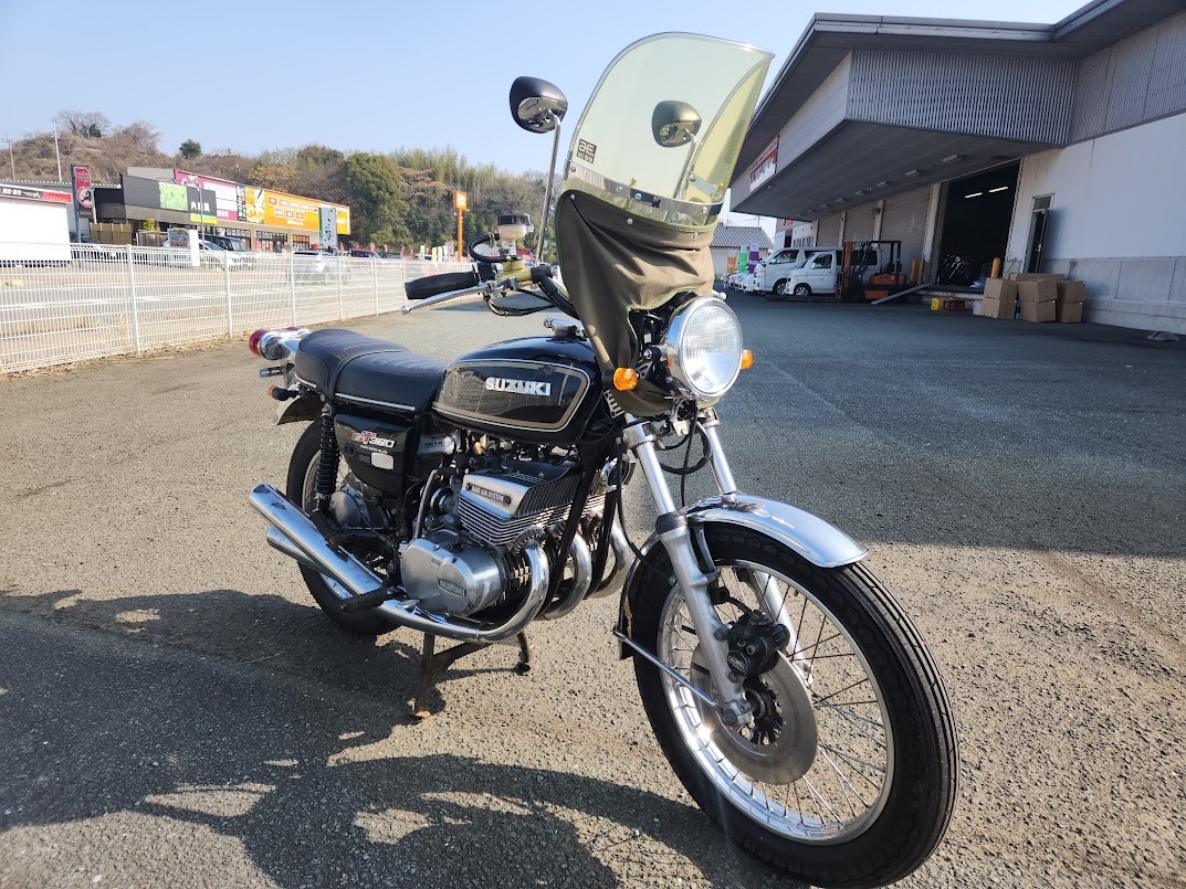 GT380 車検付 旭風防 状態良好 ビンテージ 検 ゴキ GSX GS400 SUZUKI BEET Z1 Z1R MK2 KZ1000 CBX400F CB400F XJ400 GS25X FX Z250FT_画像1