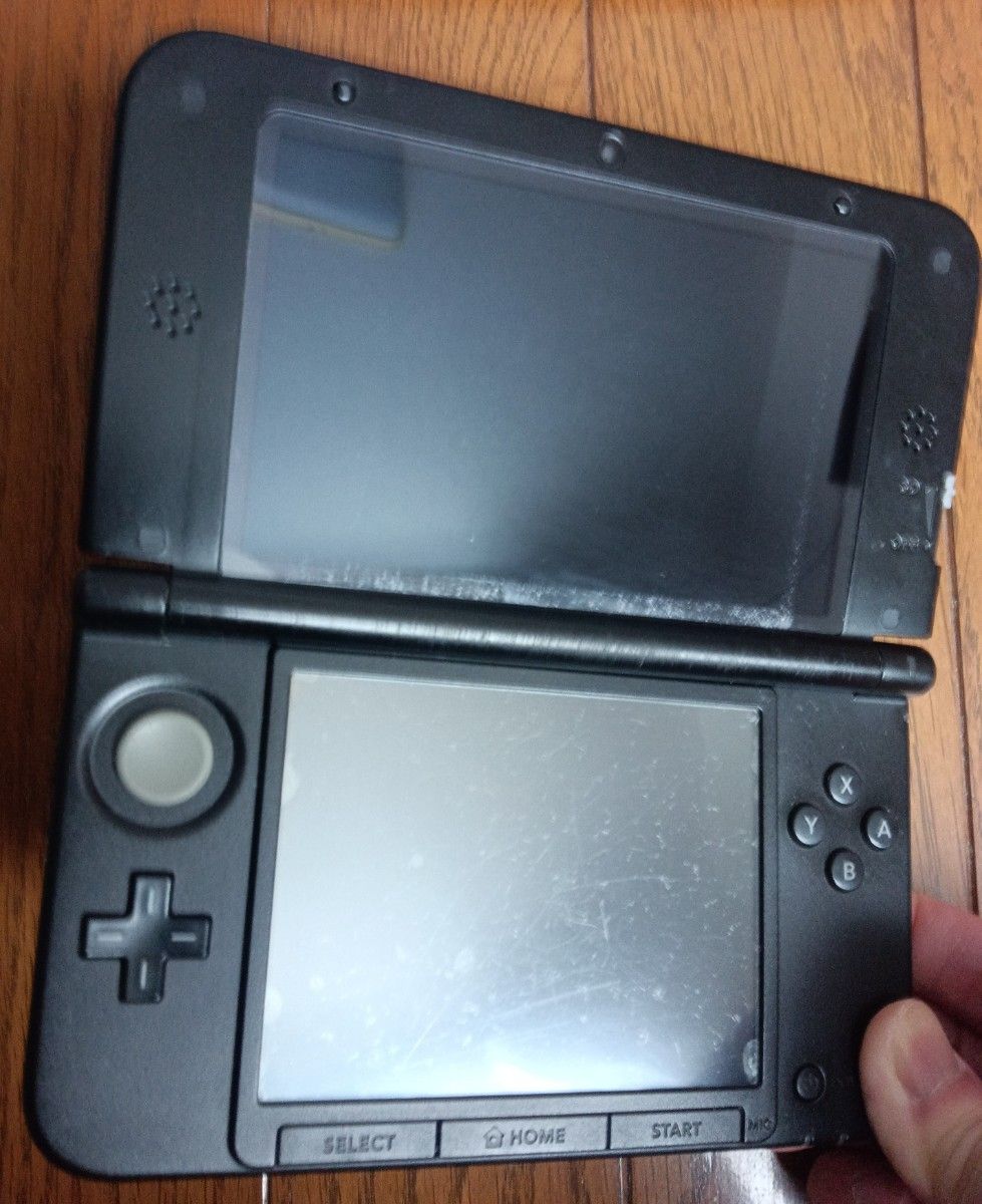 NINTENDO 3DS LL ブルー×ブラック ジャンク かなり使用感有り 下画面横線有り Aボタン気持ち強め SDカード付き