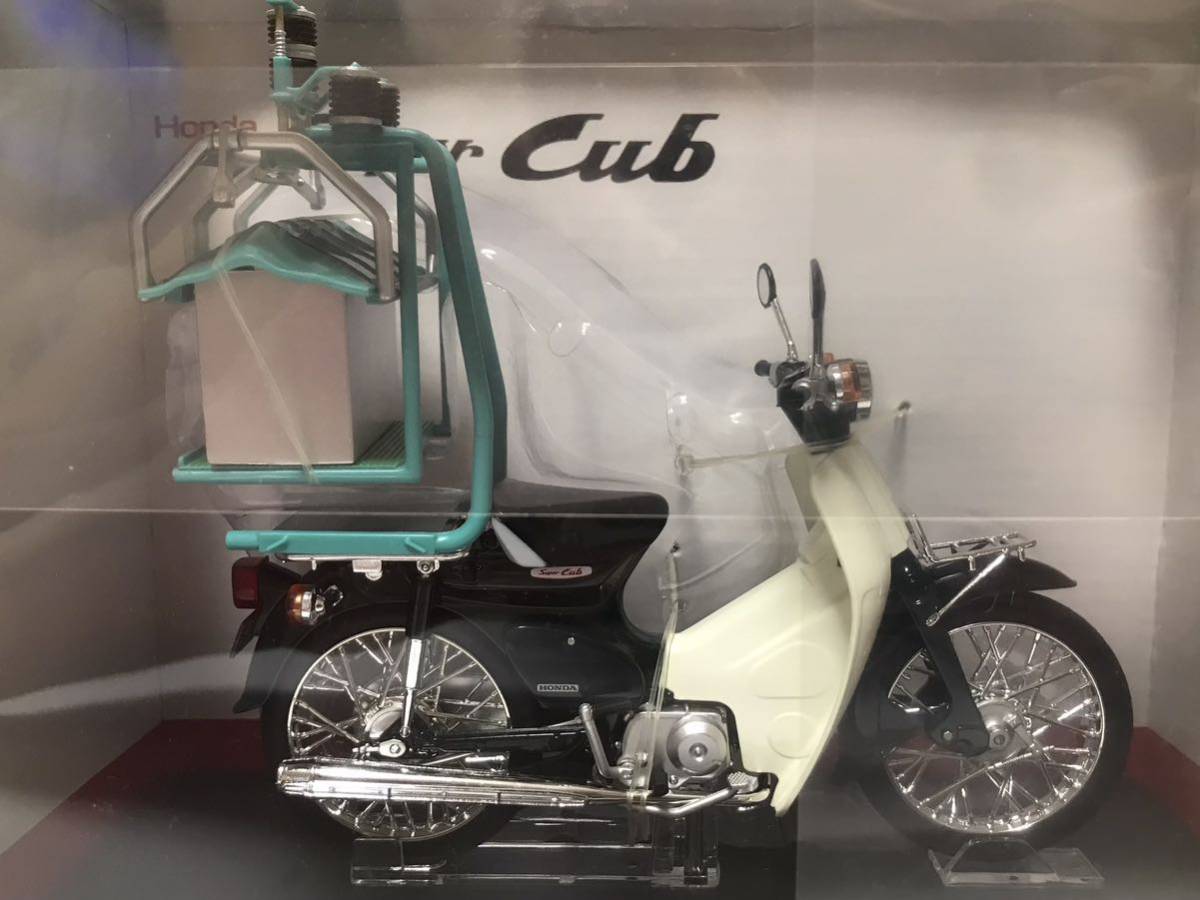 アオシマ 1/12 スケール ダイキャストモーターサイクル ホンダ スーパーカブ 出前機付 / AOSHIMA HONDA Super Cub 完成品 バイク ミニカー_画像5