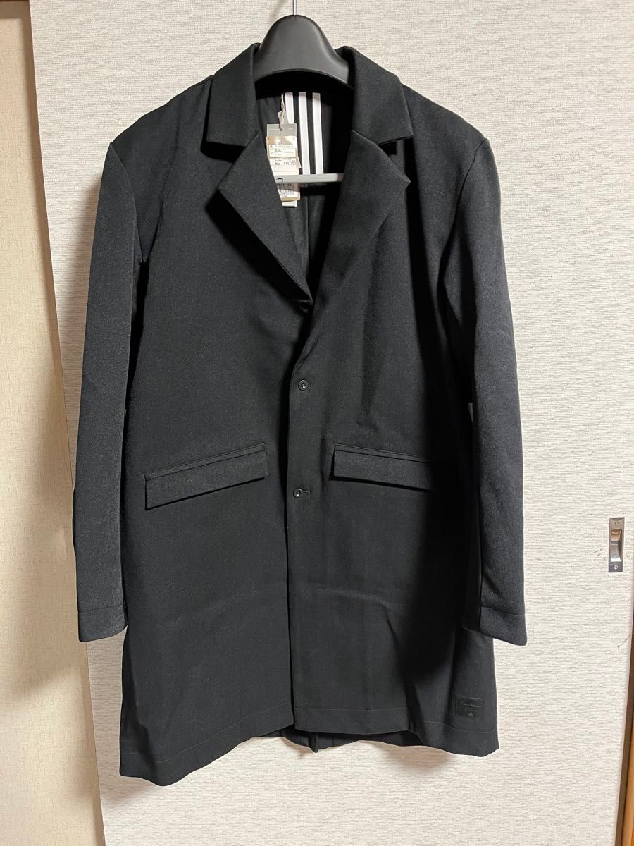 adidasオーバーサイズチェスターコート 黒 XL