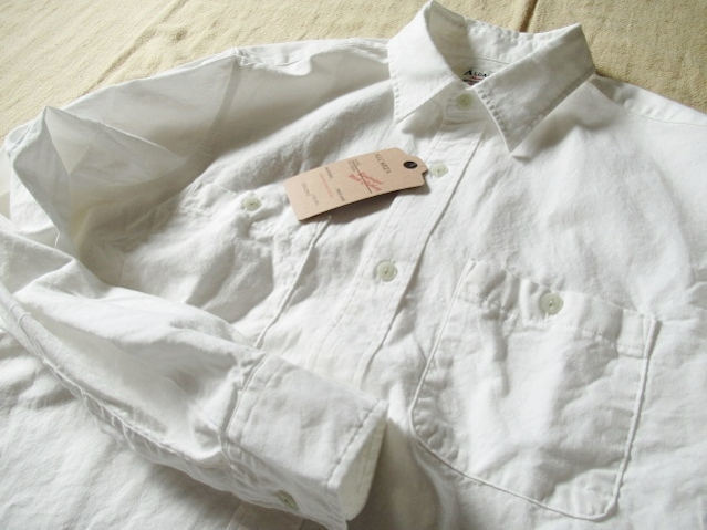 ALCARZA/羽衣シャツ【ダンガリーワークシャツ】日本製/シャンブレーシャツ/平織りダンガリーシャツ 627-01 10）ホワイト XLサイズの画像6
