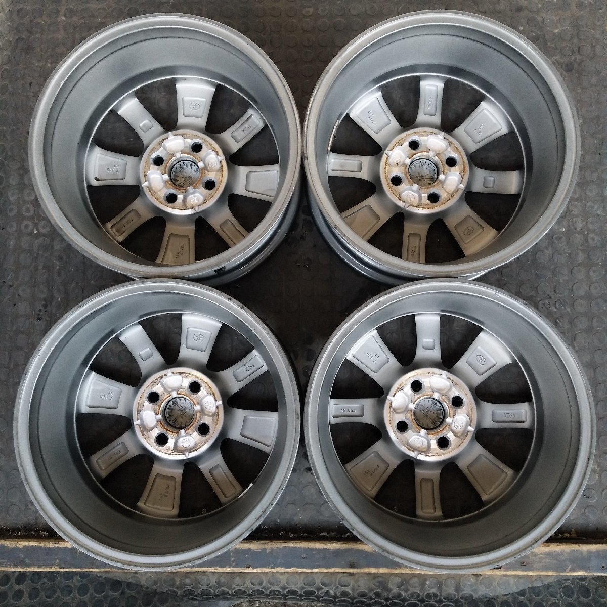 管理番号：A1-147【4本価格】【15x5.5J 4x100 ET+45 ハブ54】トヨタTOYOTA純正・アクア ヴィッツ等・店頭引取可能・適格請求書発行可能_画像8