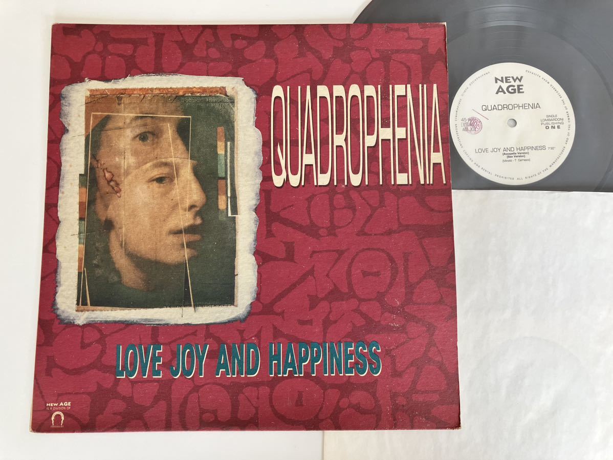 【伊Ori】QUADROPHENIA / Love Joy And Happiness(Accapella,Sax Ver,Dub,Inst)12inch NEW AGE ITALY AGE302 90年ITALO HOUSE,SAX HOUSE,_画像1