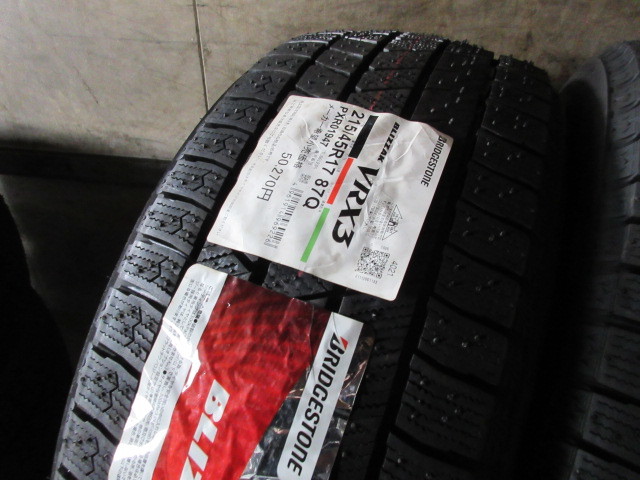 新品冬用4本set/送料無料(条件付)!! ブリヂストン VRX3 (2021) 215/45R17 プリウス カローラ ツーリング GR86 BRZ シルビア スカイライン _画像3