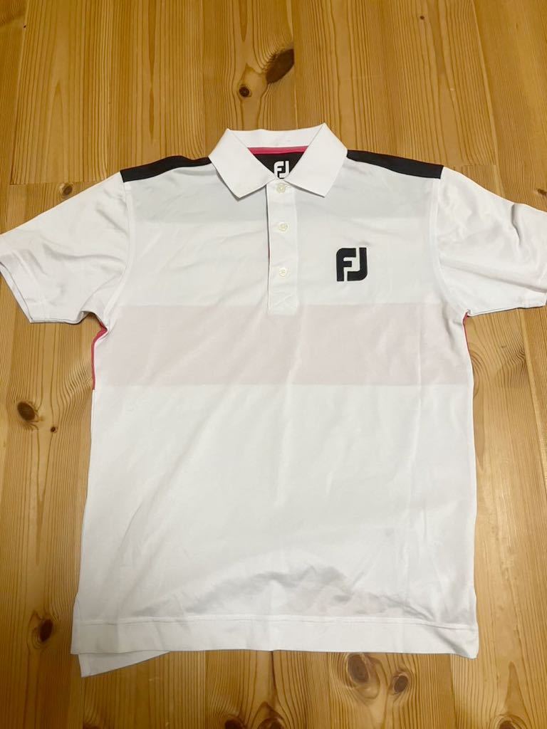 フットジョイ　ポロシャツ GOLF ゴルフシャツ　FJ ホワイト　メンズMサイズ_画像1