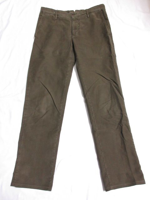 HH美品 【インコテックス INCOTEX】 ユーズド加工 ヴィンテージ コットンパンツ スラックス (メンズ) size31 カーキ ■29MPA0278■_画像1