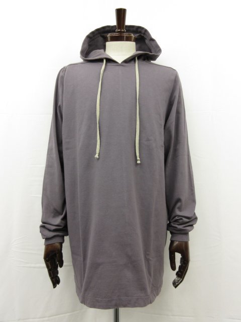 美品【RICK OWENS リックオウエンス】RU02A5285-BA カットソー生地 フーデッドパーカー (メンズ) M パープル味のあるグレー系 ■17MT5051■