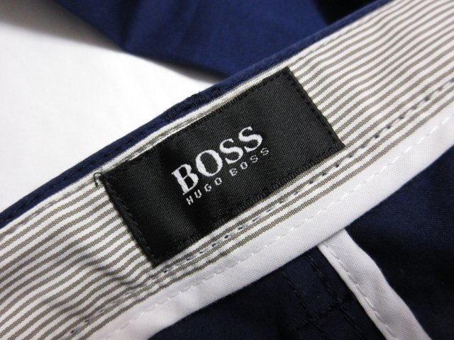 HH未使用 【ヒューゴボス HUGO BOSS】 コットンパンツ スラックス (メンズ) size50 ネイビー系 ■29MPA0280■_画像3