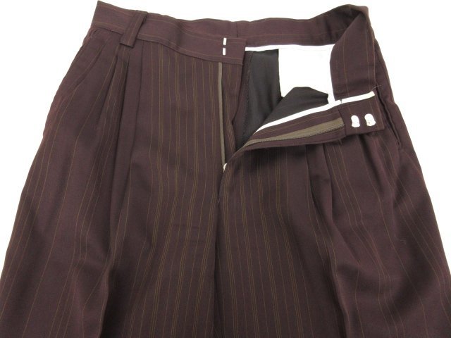a- kai vu[ Gianni Versace kchu-ru] double 4 button suit ( men's ) size52~54 corresponding brown group stripe made in Italy #27RMS7813