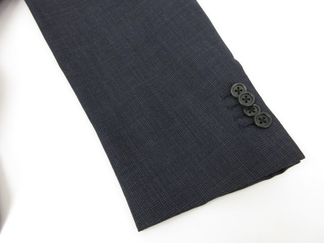 超美品 【サルトリアパルテノペア Sartoria Partenopea】 ウール 3ボタン段返り スーツ (メンズ) 48-7R ネイビー系 織柄 伊製 ■27RMS7829_画像5