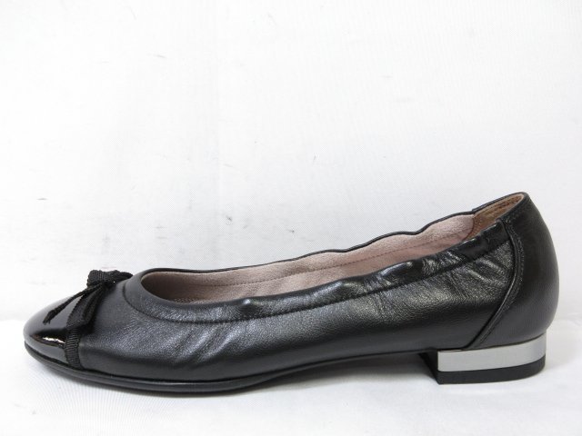 HH не использовался [ Ginza Kanematsu GINZA Kanematsu]AQUA BELL комбинированный кожа балетки Flat подошва обувь ( женский ) 22.5D чёрный #18LZ4429