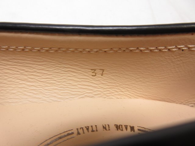 未使用品【トッズ TOD'S 】 レザー スリッポン ローファー 靴 (レディース) size37 黒■18LZ4407■_画像6