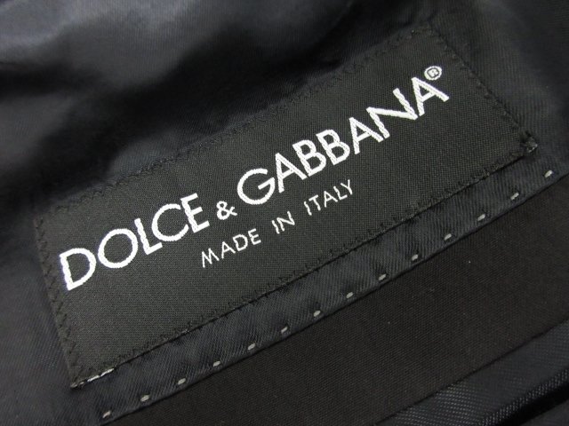 HH美品 【DOLCE&GABBANA ドルチェアンドガッバーナ】 ストレッチ 2ボタン ジャケット (メンズ) size54 ブラック 無地 伊製 ■28MJ8734■_画像9