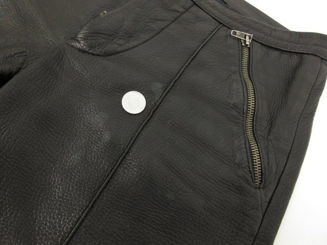 美品 【アレッサンドロデラクア ALESSANDRO DELL'ACQUA】 本革 レザーパンツ スラックス (レディース) size44 黒 ■28HT2364■_画像3