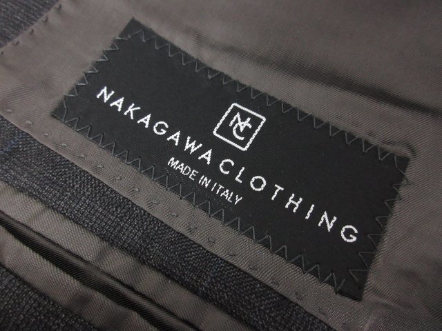 超美品 【ナカガワ NAKAGAWA】 ウール シングル3ボタン ジャケット (メンズ) size48/8 グレー系 チェック柄 イタリア製 ■28MJ8835■_画像8