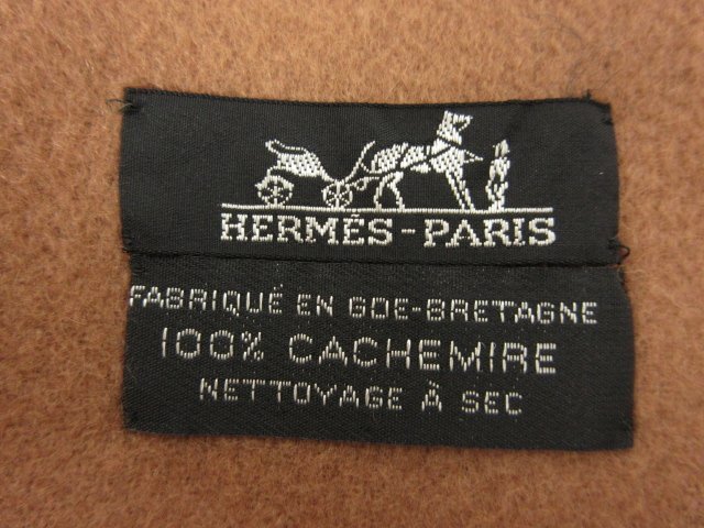 超美品【エルメス HERMES】 カシミヤ100％ 超大判 ストール ショール (レディース) キャメルブラウン ■5HT2467■_画像4