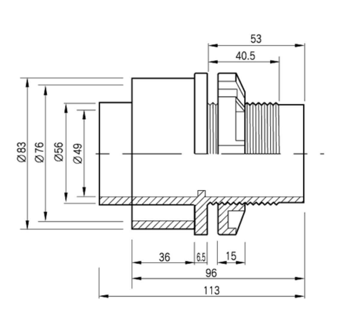 オーバーフロー水槽加工用 台座＋アクリル透明三重管セット 40A バルソケタイプ H450用 ガラス・アクリル水槽にの画像6