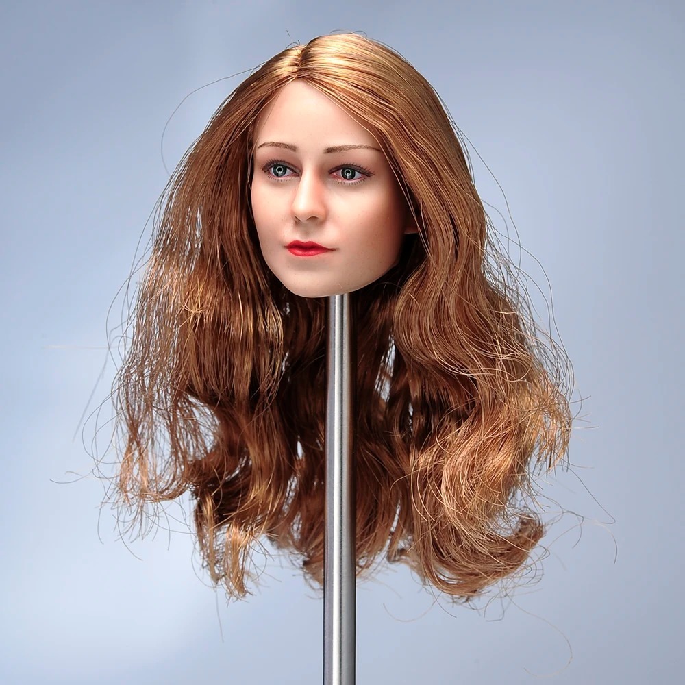価格調整 汎用 1/6 交換 ヘッド アクションフィギュア 専用 外国人 女性 明るい髪 白人 金髪 ブロンズ 1/6 PVC 頭部 女性 モデル G304_画像2
