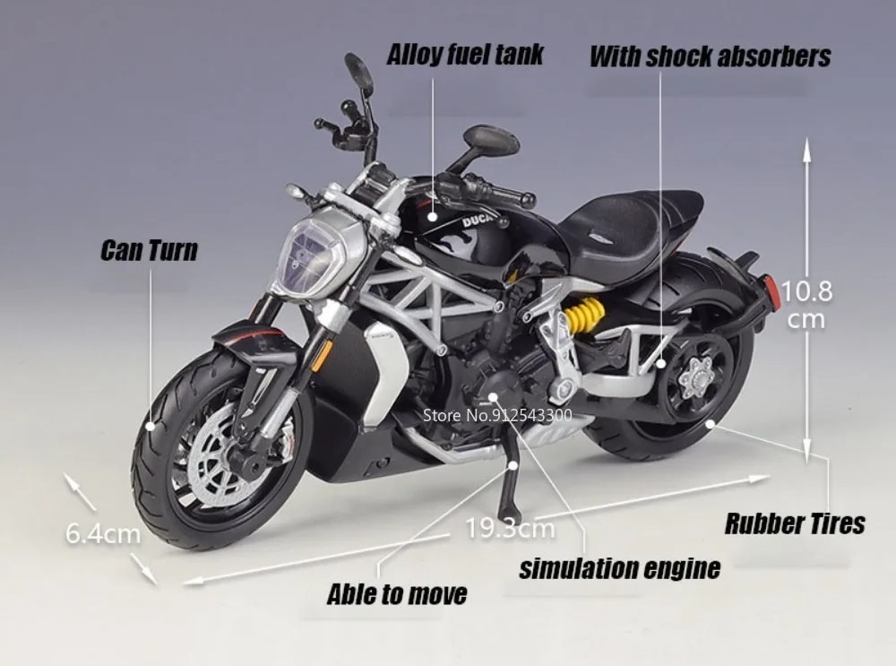 価格改定 完成品 ダイキャス バイク 2021 DUCATI X Diavel S ミニカー 1/12 ミニチュア オートバイ ドゥカティ ディアベル G310_画像2
