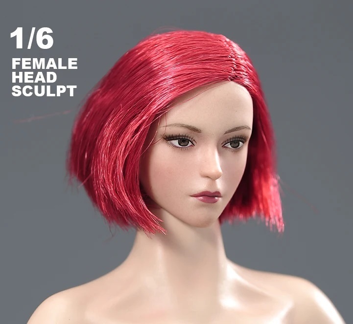 価格調整 交換 ヘッド アクションフィギュア 専用 1/6 女性 赤髪 ショートヘア 外国人 PVC ロングヘア レインボーヘッド 12inc 汎用 G788_画像2