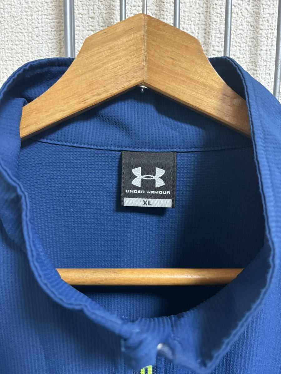 ［UNDER ARMOUR］アンダーアーマー スポーツウェア　ジャケット　ブルー　ネイビー系　XL Y2469_画像3