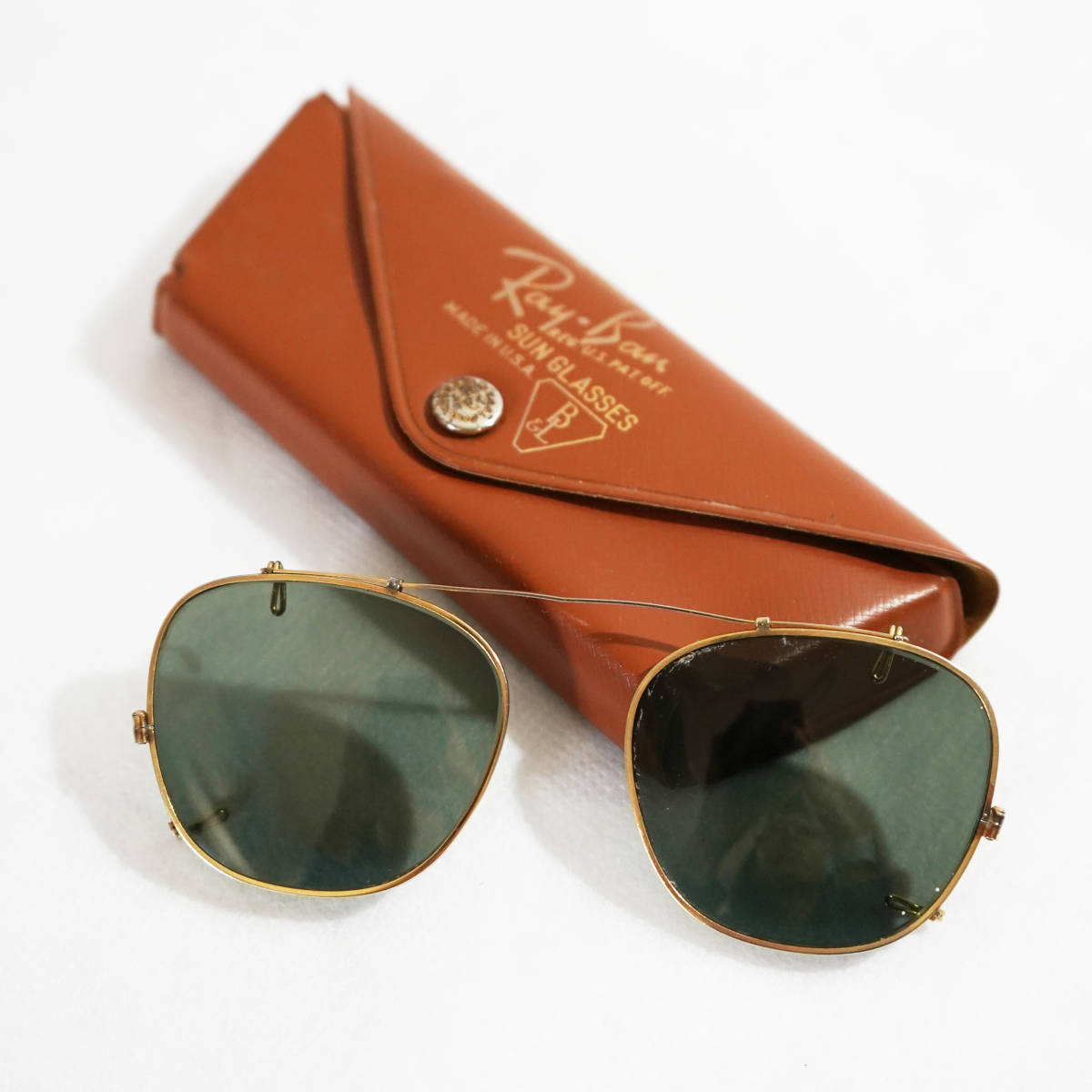 レア!ケース付き!1960s ボシュロムレイバン アメリカ製 ヴィンテージ クリップオンサングラス Ray-Ban 眼鏡/C4