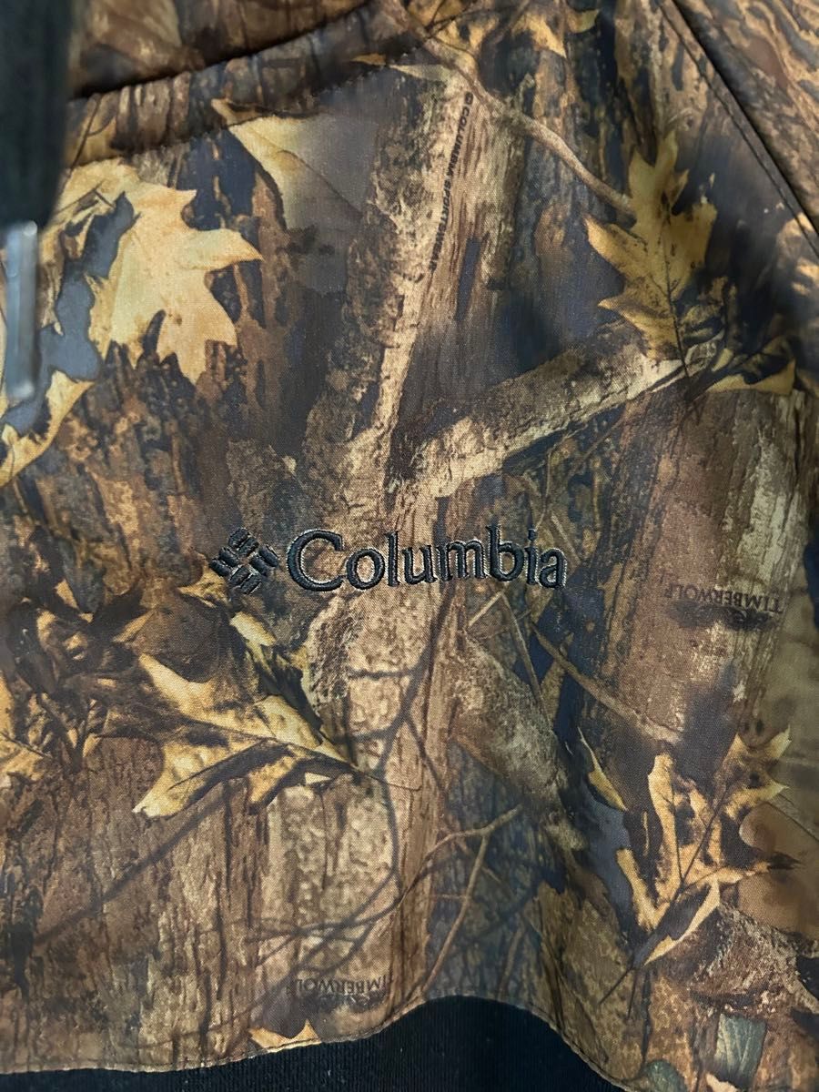 【冬物セール】Columbia パーカー ジャケット 黒 フルジップ コロンビア XL 訳あり