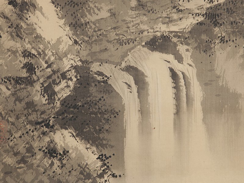 年代物 掛軸 千峰頂上風景 ⑦ 年代物 掛軸 千峰頂上風景 ⑦ - 絵画