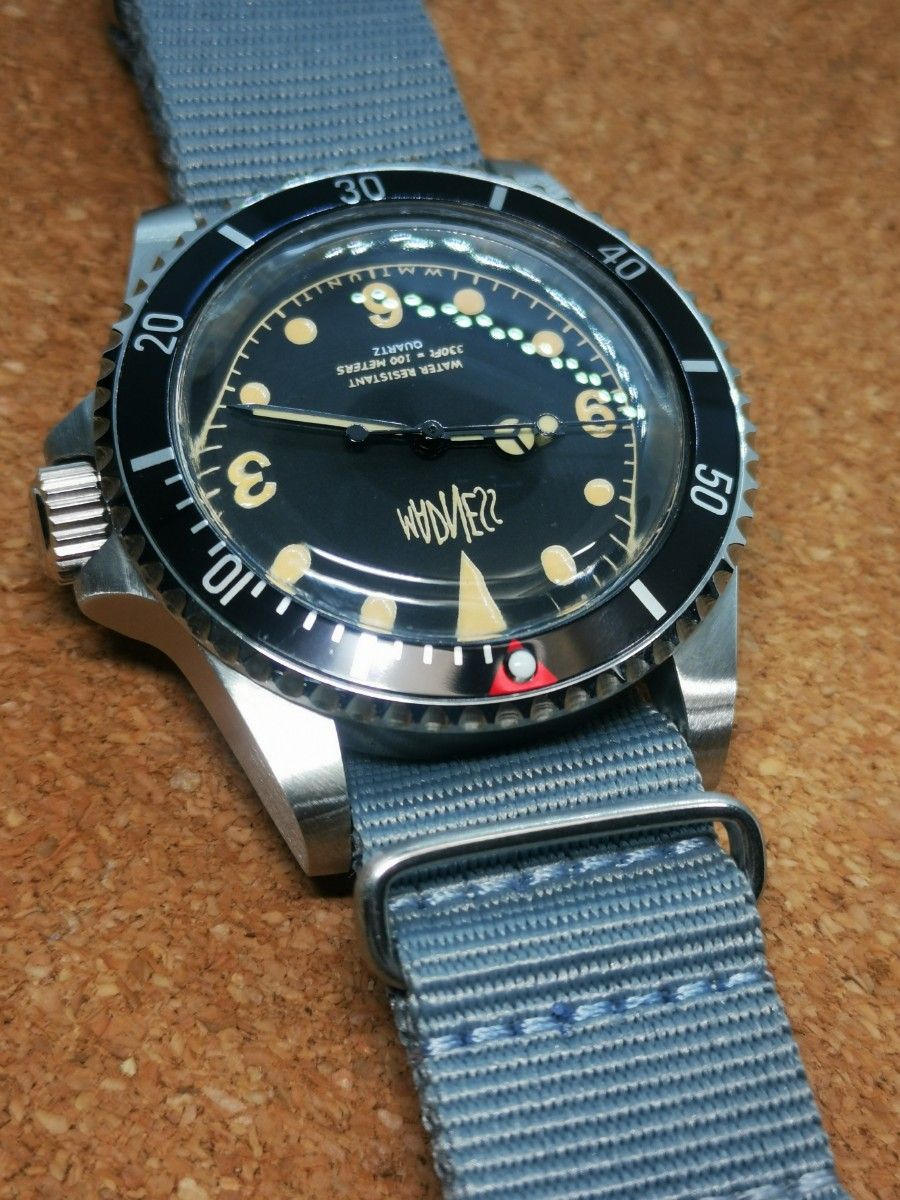 品質のいい WATCH WMT Sea シー Case Vintage Steel Stainless Diver 3針(時、分、秒)