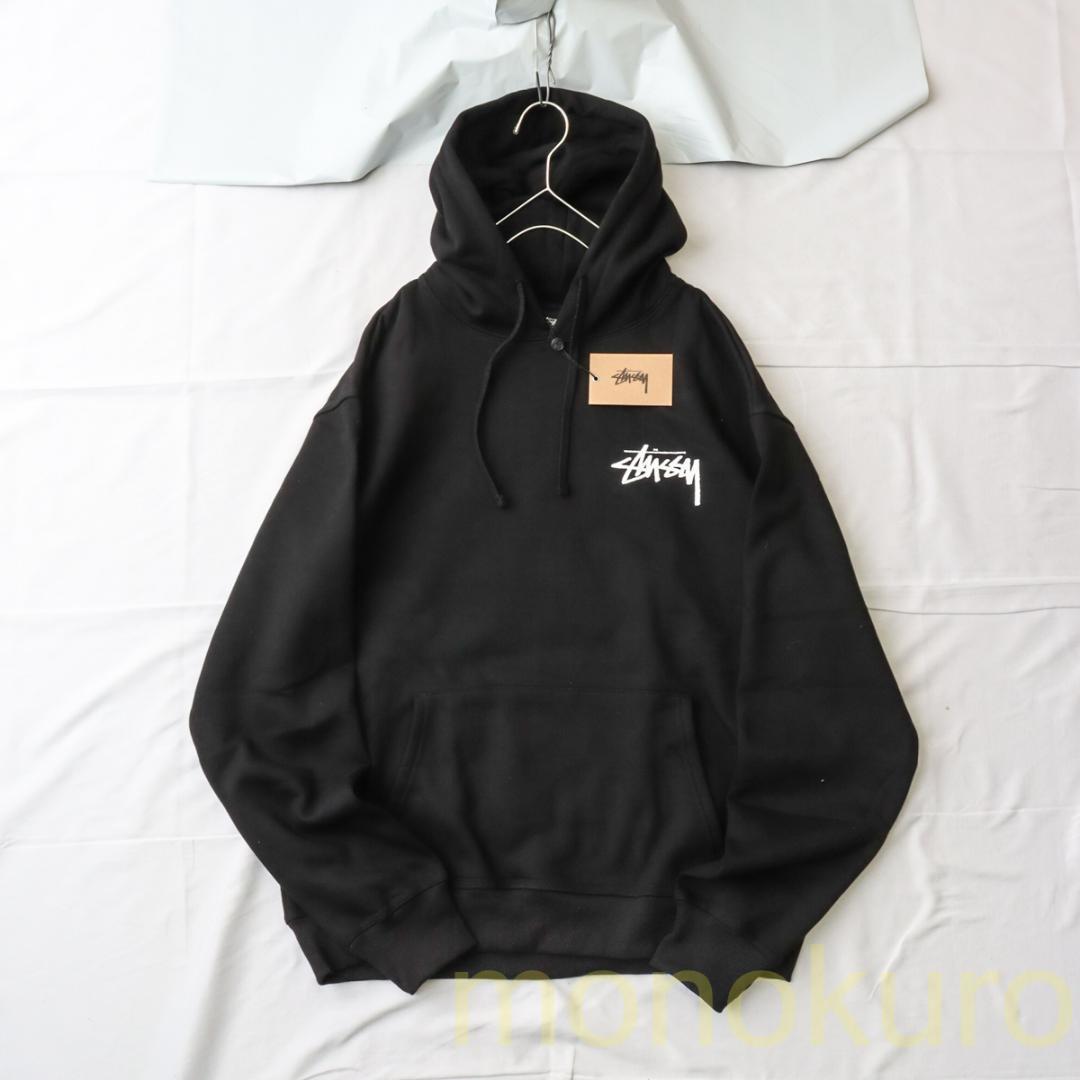 【L】新品 タグ付き STUSSY ステューシー DICED OUT HOODIE パーカー 裏起毛 大きい ファッション プリント BLACK ST22_画像5