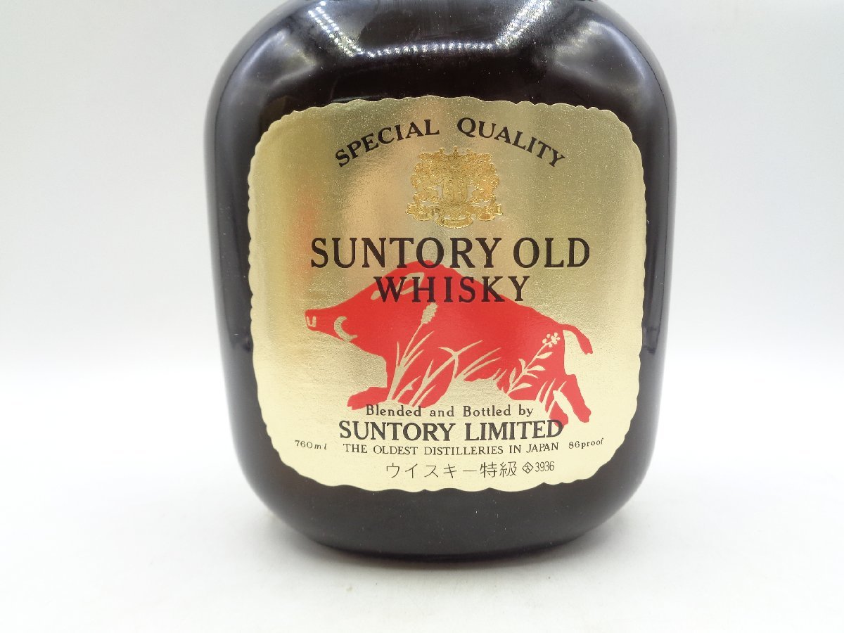 SUNTORY WHISKY OLD サントリー オールド 干支ラベル 亥歳 いのしし ウイスキー 特級 760ml 43% 箱入 未開栓 古酒 X257846_画像6